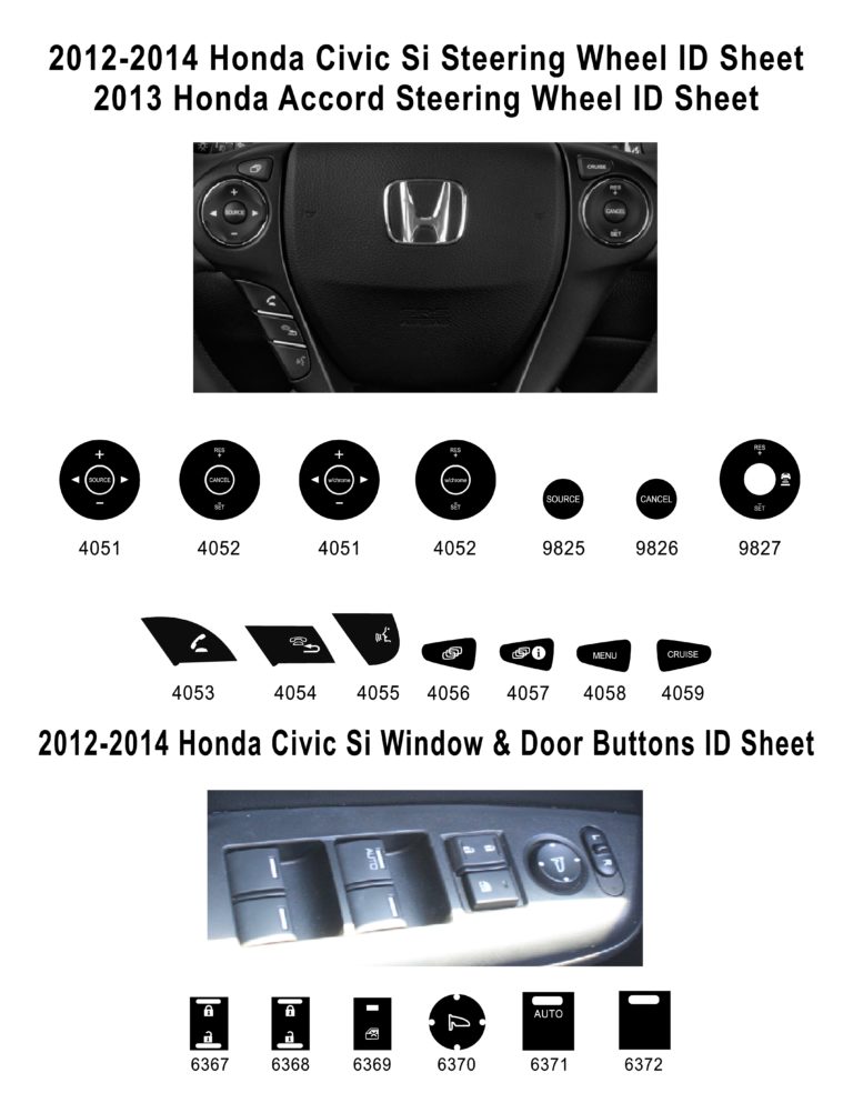 Honda Accord/Civic Si Steering Wheel, Window & Door Buttons 20122014