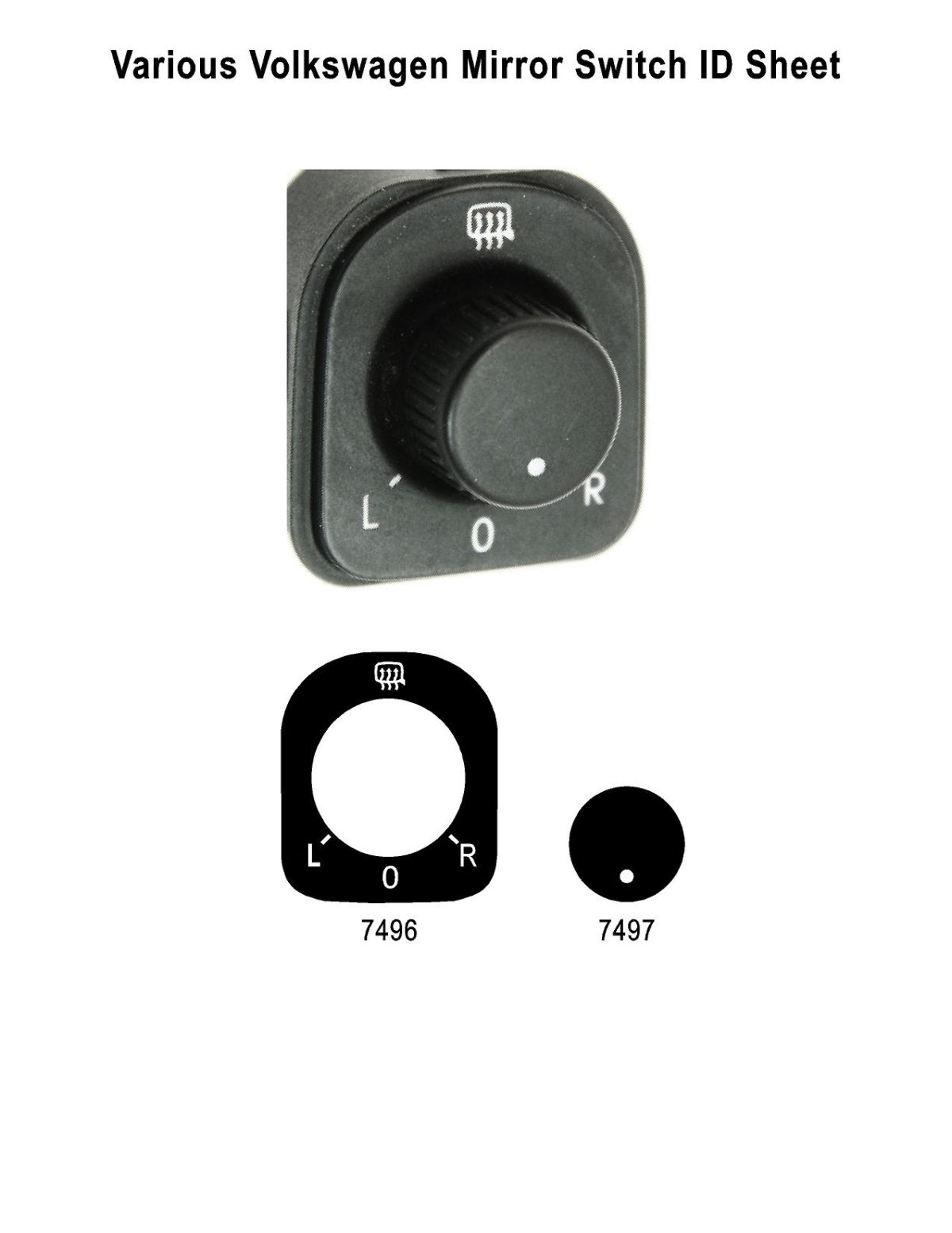 Volkswagen Mirror Switch (various) Auto Button Repair